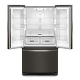 Whirlpool 36-Inch Wide Full-Depth French Door Bottom Mount Refrigerator - 25 cu. ft. - Print Resist Black Stainless (WRFF3236RV)