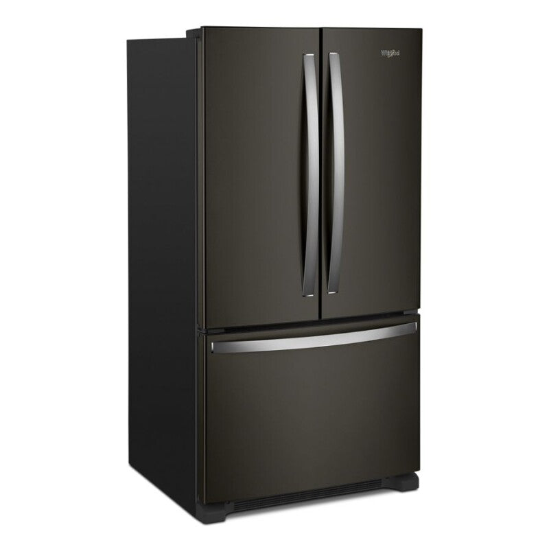 Whirlpool 36-Inch Wide Full-Depth French Door Bottom Mount Refrigerator - 25 cu. ft. - Print Resist Black Stainless (WRFF3236RV)