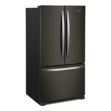 Whirlpool 36-Inch Wide Full-Depth French Door Bottom Mount Refrigerator - 25 cu. ft. - Print Resist Black Stainless (WRFF3236RV)