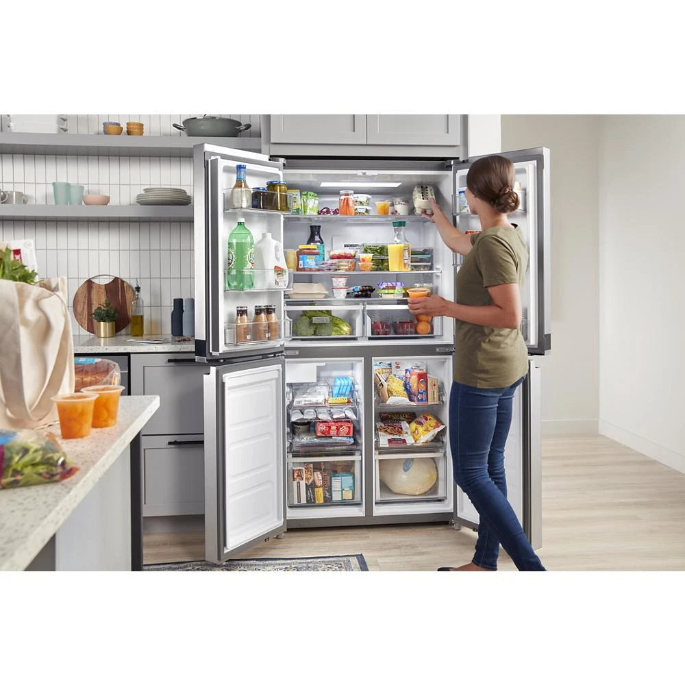 WHIRLPOOL  36-inch Wide Counter Depth 4 Door Refrigerator - 19.4 cu. ft. - Fingerprint-Resistant Stainless Finish (WRQA59CNKZ)