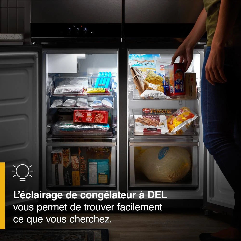 WHIRLPOOL  36-inch Wide Counter Depth 4 Door Refrigerator - 19.4 cu. ft. - Fingerprint-Resistant Stainless Finish (WRQA59CNKZ)
