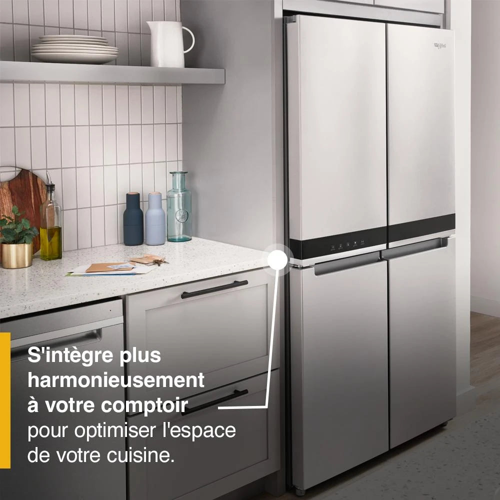 WHIRLPOOL  36-inch Wide Counter Depth 4 Door Refrigerator - 19.4 cu. ft. - Fingerprint-Resistant Stainless Finish (WRQA59CNKZ)
