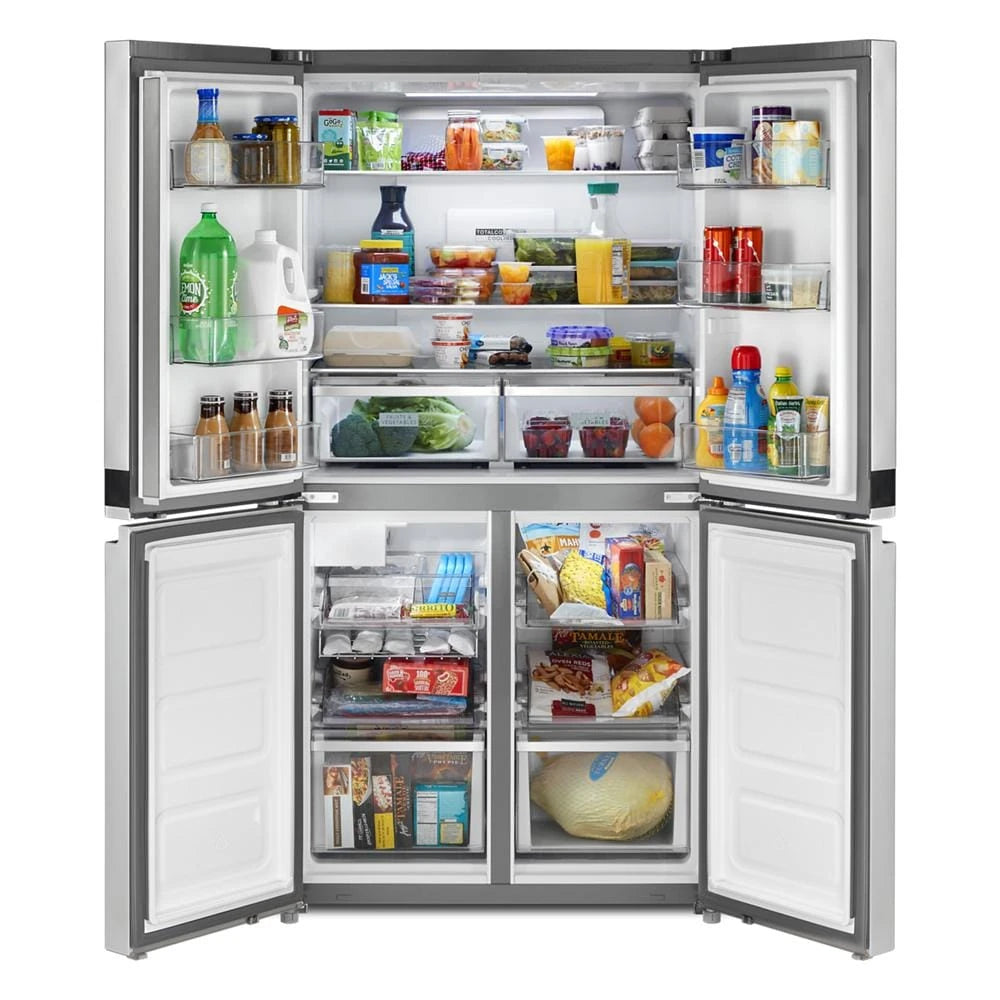 WHIRLPOOL  36-inch Wide Counter Depth 4 Door Refrigerator - 19.4 cu. ft. - Fingerprint-Resistant Stainless Finish (WRQA59CNKZ)