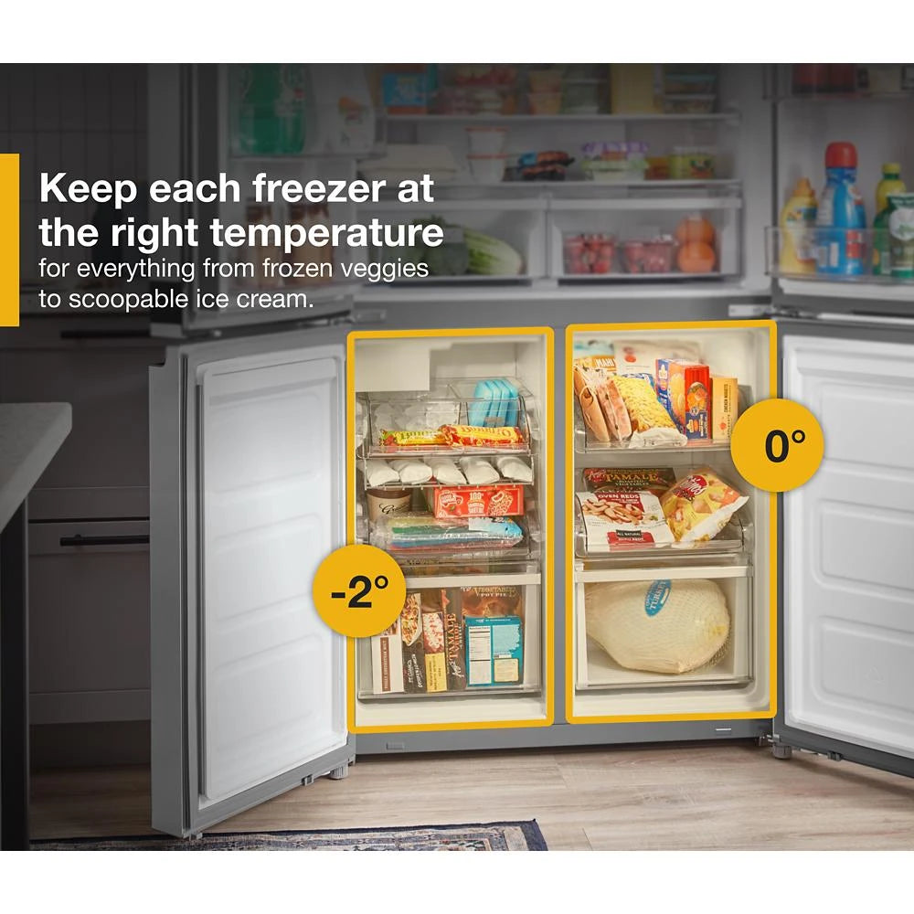WHIRLPOOL  36-inch Wide Counter Depth 4 Door Refrigerator - 19.4 cu. ft. - Fingerprint-Resistant Stainless Finish (WRQA59CNKZ)