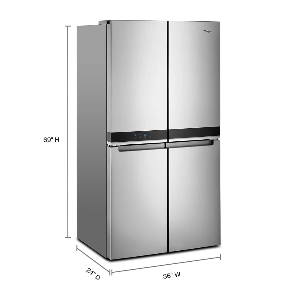 WHIRLPOOL  36-inch Wide Counter Depth 4 Door Refrigerator - 19.4 cu. ft. - Fingerprint-Resistant Stainless Finish (WRQA59CNKZ)