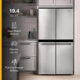 WHIRLPOOL  36-inch Wide Counter Depth 4 Door Refrigerator - 19.4 cu. ft. - Fingerprint-Resistant Stainless Finish (WRQA59CNKZ)