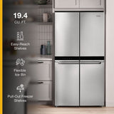 WHIRLPOOL 36-inch Wide Counter Depth 4 Door Refrigerator - 19.4 cu. ft. - Fingerprint-Resistant Stainless Finish (WRQA59CNKZ)