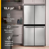 Whirlpool 36-inch Wide Counter Depth 4 Door Refrigerator - 19.4 cu. ft. - Fingerprint-Resistant Stainless Finish (WRQA59CNKZ)
