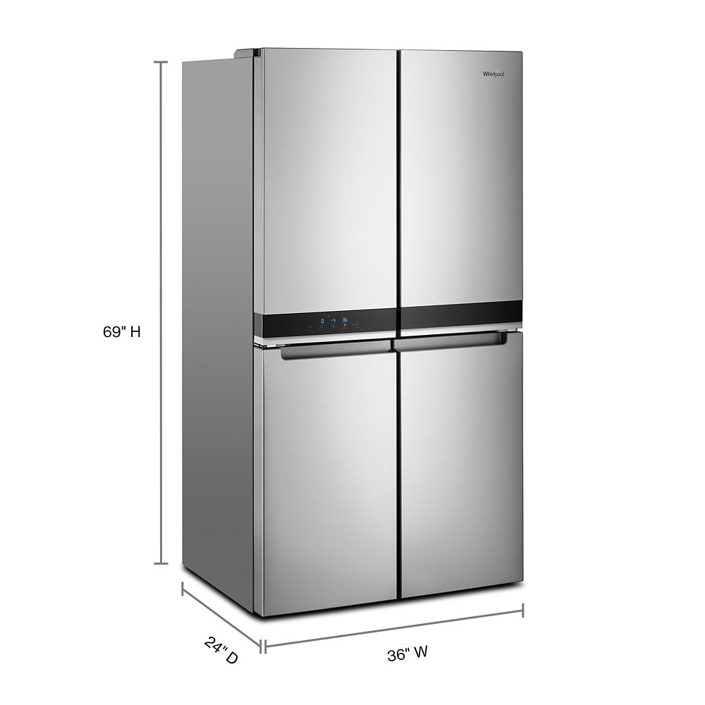 Whirlpool 36-inch Wide Counter Depth 4 Door Refrigerator - 19.4 cu. ft. - Fingerprint-Resistant Stainless Finish (WRQA59CNKZ)
