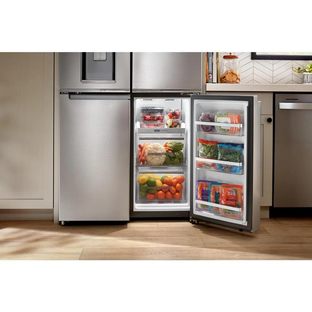 WHIRLPOOL  36-Inch Counter Depth 4 Door Refrigerator with Ice Maker in Door - Fingerprint Resistant Stainless Steel (WRQC7836RZ)