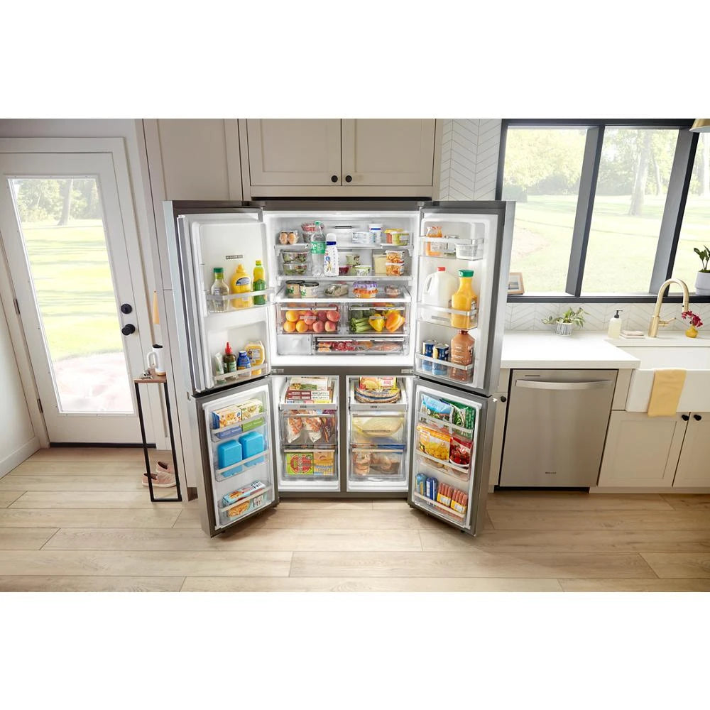 WHIRLPOOL  36-Inch Counter Depth 4 Door Refrigerator with Ice Maker in Door - Fingerprint Resistant Stainless Steel (WRQC7836RZ)