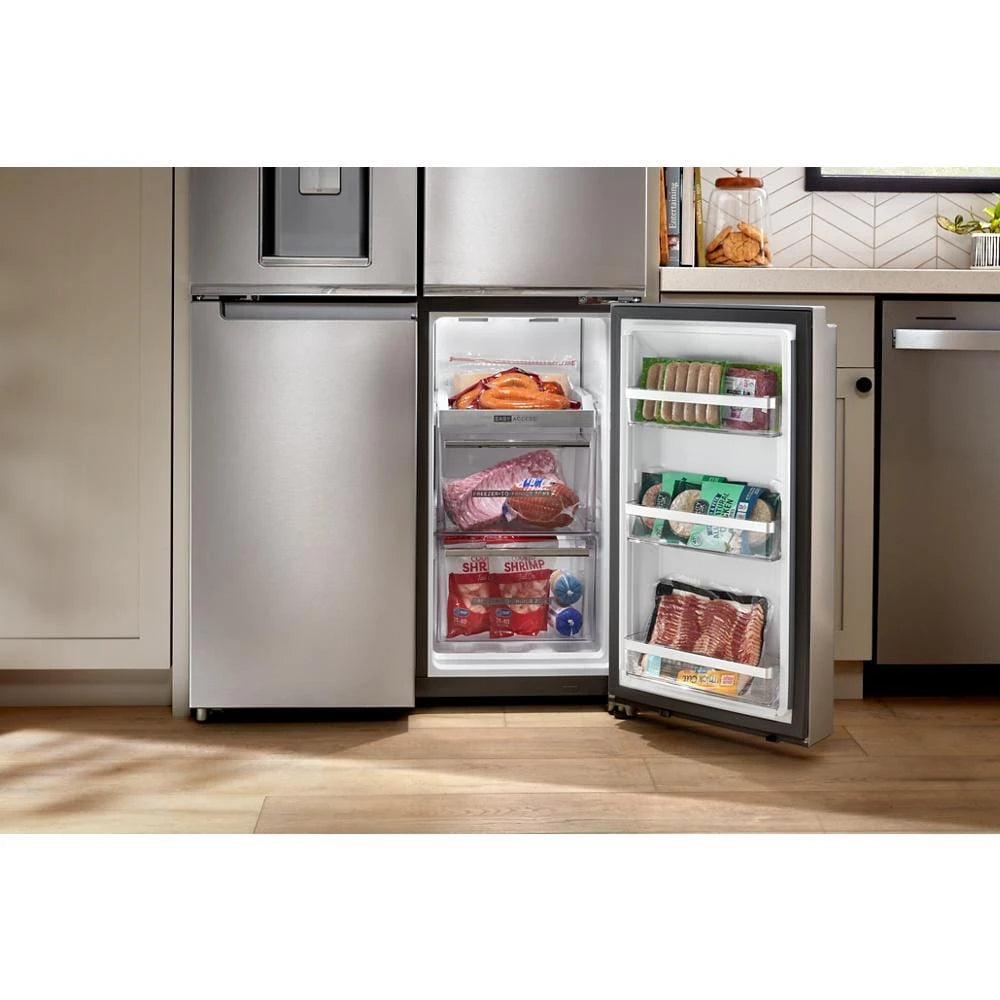 WHIRLPOOL  36-Inch Counter Depth 4 Door Refrigerator with Ice Maker in Door - Fingerprint Resistant Stainless Steel (WRQC7836RZ)