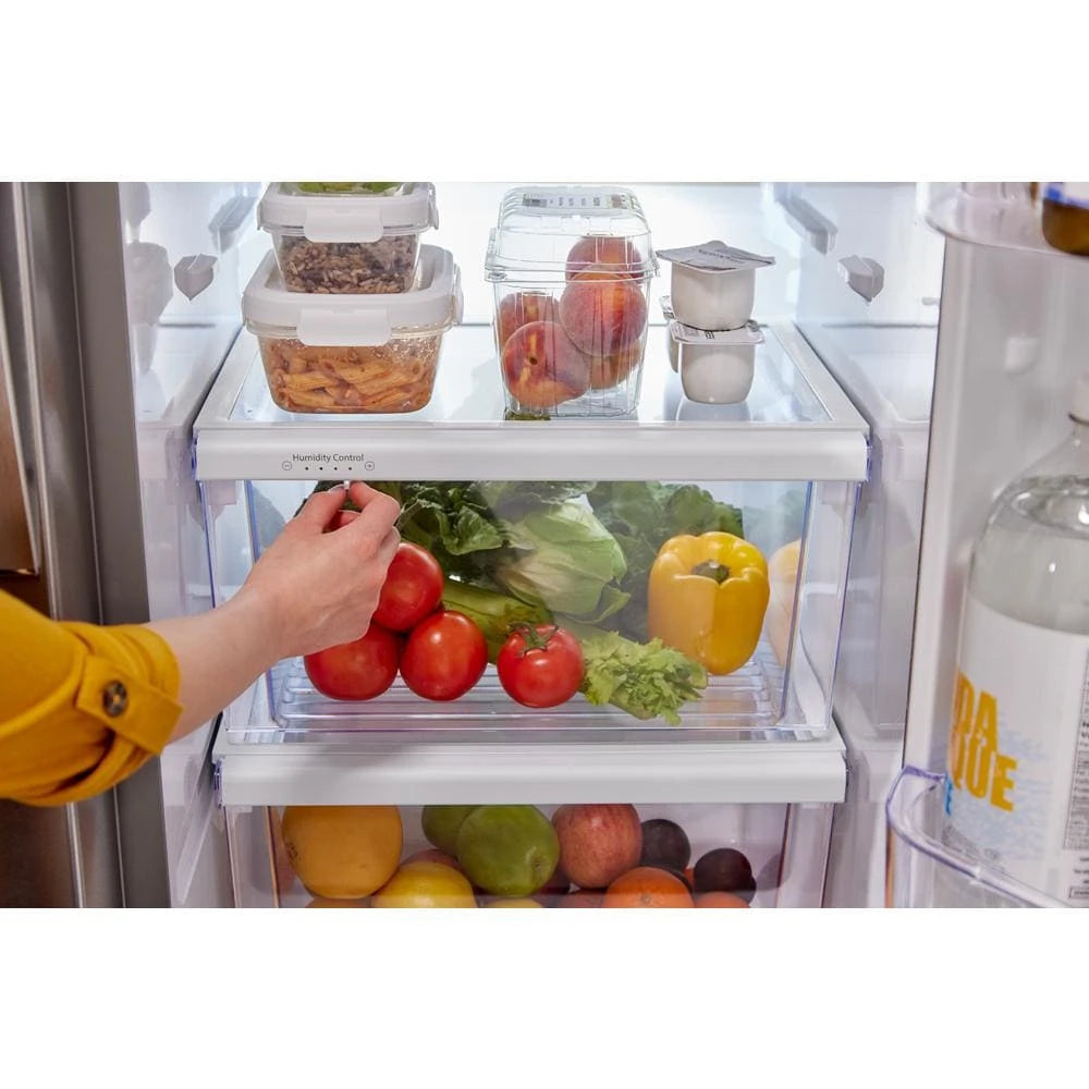 Whirlpool  33-inch Wide Side-by-Side Refrigerator - 22 cu. ft. - Fingerprint-Resistant Stainless Finish (WRS312SNHM)