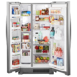 Whirlpool 33-inch Wide Side-by-Side Refrigerator - 22 cu. ft. - Monochromatic Stainless Steel (WRS312SNHM)