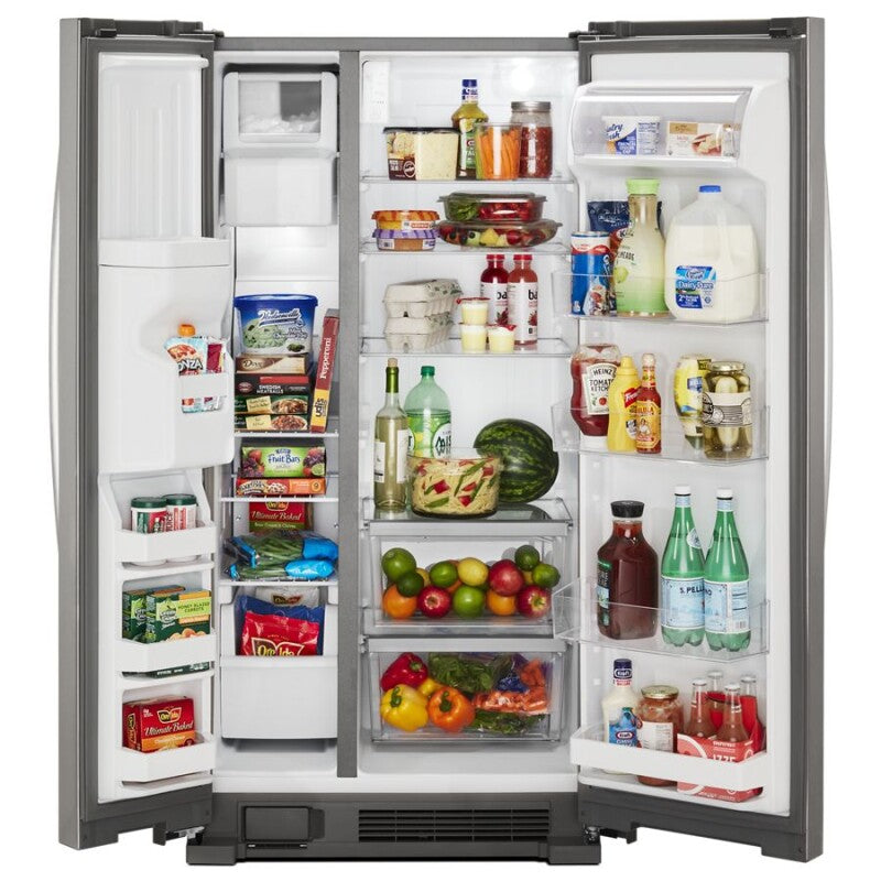 Whirlpool 36-inch Wide Side-by-Side Refrigerator - 24 cu. ft. - Monochromatic Stainless Steel (WRS315SDHM)
