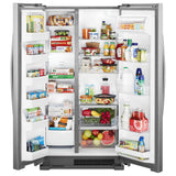 Whirlpool 36-inch Wide Side-by-Side Refrigerator - 25 cu. ft. - Monochromatic Stainless Steel (WRS315SNHM)