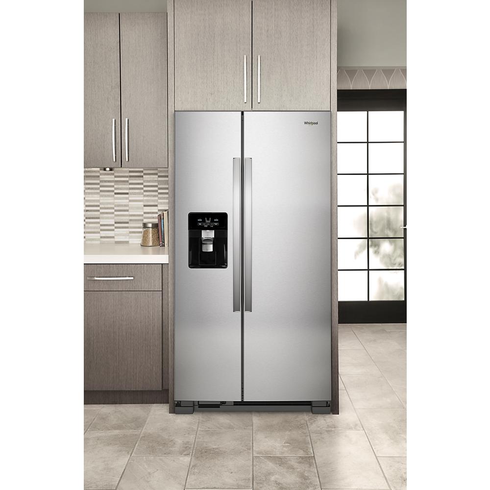 Whirlpool 33-inch Wide Side-by-Side Refrigerator - 21 cu. ft. - Fingerprint-Resistant Stainless Finish (WRS321SDHZ)