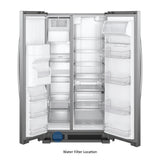 WHIRLPOOL  36-inch Wide Side-by-Side Refrigerator - 25 cu. ft. - Fingerprint-Resistant Stainless Finish (WRS325SDHZ)