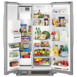 Whirlpool 33-inch Wide Side-by-Side Refrigerator - 21 cu. ft. - Monochromatic Stainless Steel (WRS331SDHM)