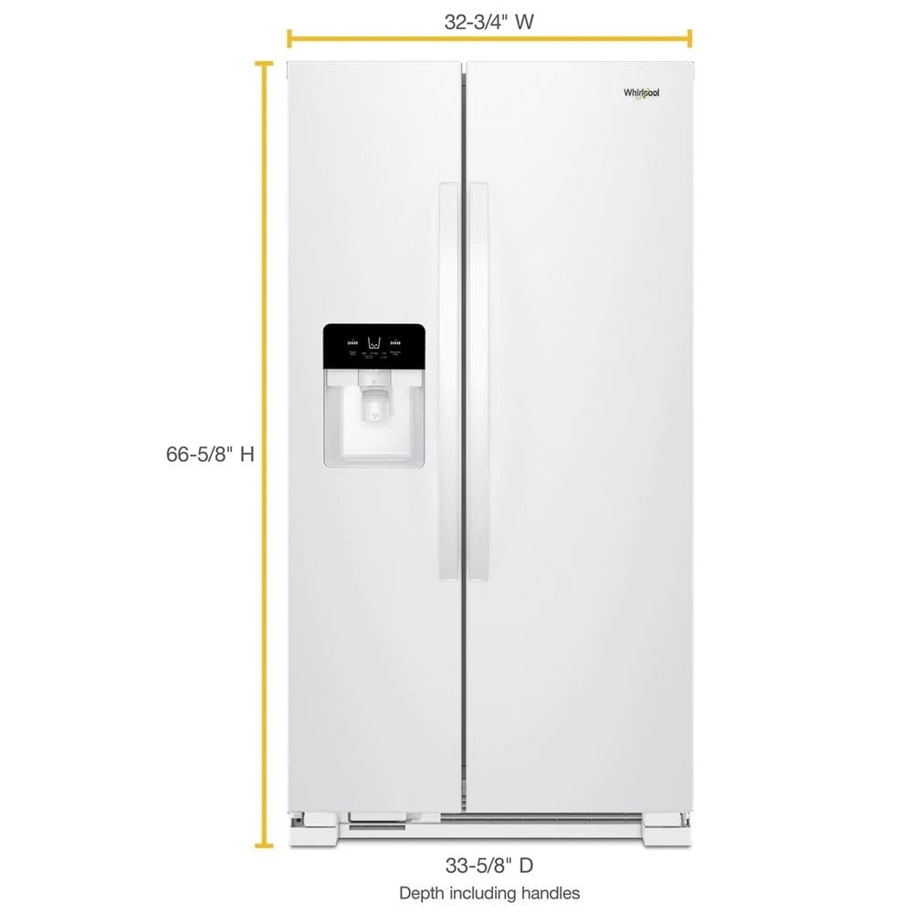 WHIRLPOOL  33-inch Wide Side-by-Side Refrigerator - 21 cu. ft. - White (WRS331SDHW)