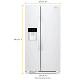 WHIRLPOOL  33-inch Wide Side-by-Side Refrigerator - 21 cu. ft. - White (WRS331SDHW)