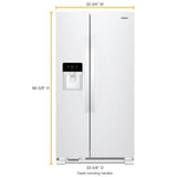 Whirlpool 33-inch Wide Side-by-Side Refrigerator - 21 cu. ft. - White (WRS331SDHW)