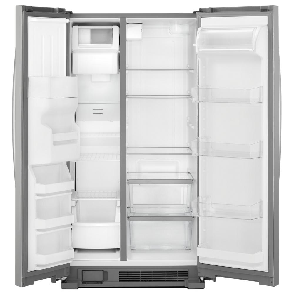 Whirlpool 36-inch Wide Side-by-Side Refrigerator - 25 cu. ft. - Monochromatic Stainless Steel (WRS335SDHM)
