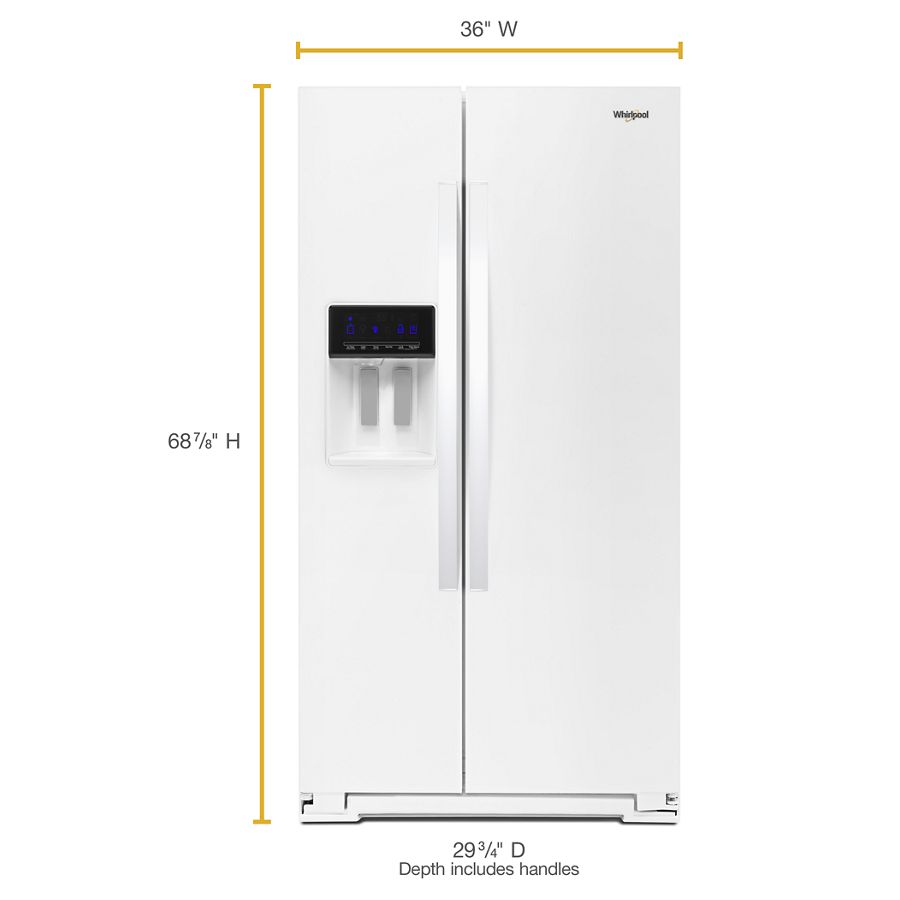 WHIRLPOOL 36-inch Wide Counter Depth Side-by-Side Refrigerator - 21 cu. ft. - White (WRS571CIHW)