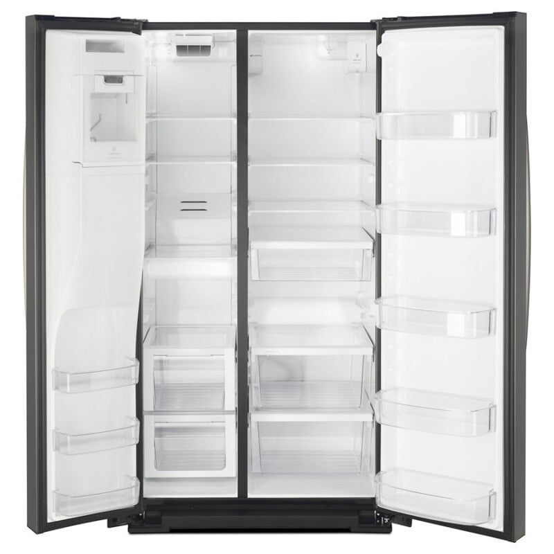 Whirlpool 36-inch Wide Side-by-Side Refrigerator - 28 cu. ft. - Black Stainless (WRS588FIHV)