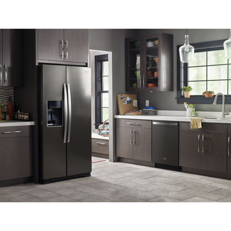 WHIRLPOOL 36-inch Wide Side-by-Side Refrigerator - 28 cu. ft. - Black Stainless (WRS588FIHV)
