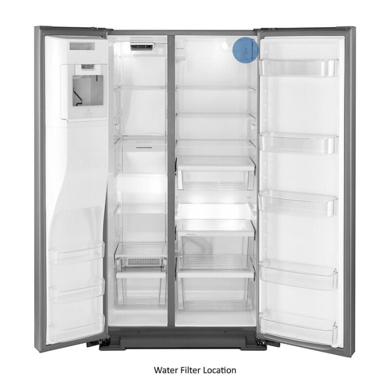 WHIRLPOOL 36-inch Wide Contemporary Handle Counter Depth Side-by-Side Refrigerator - 21 cu. ft. - Fingerprint Resistant Stainless Steel (WRSA71CIHZ)
