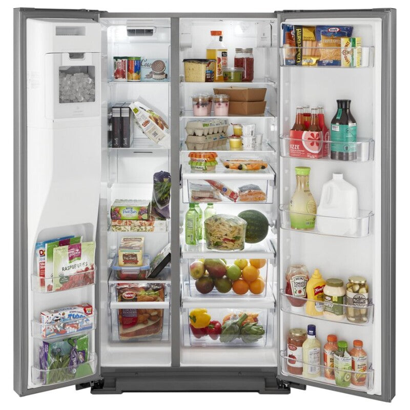 WHIRLPOOL 36-inch Wide Contemporary Handle Counter Depth Side-by-Side Refrigerator - 21 cu. ft. - Fingerprint Resistant Stainless Steel (WRSA71CIHZ)