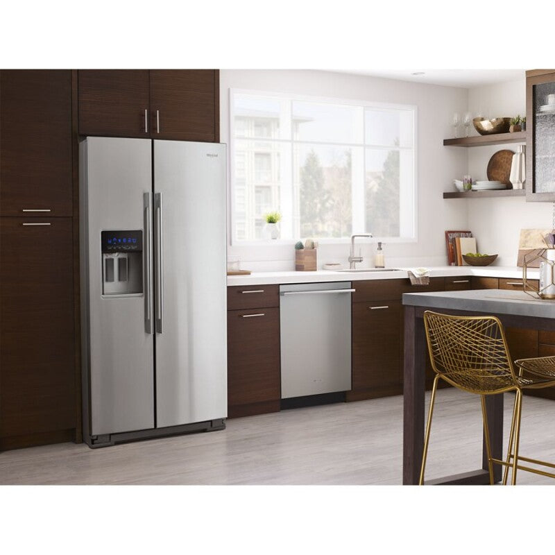 WHIRLPOOL 36-inch Wide Contemporary Handle Counter Depth Side-by-Side Refrigerator - 21 cu. ft. - Fingerprint Resistant Stainless Steel (WRSA71CIHZ)