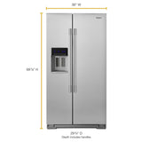 Whirlpool 36-inch Wide Contemporary Handle Counter Depth Side-by-Side Refrigerator - 21 cu. ft. - Fingerprint Resistant Stainless Steel (WRSA71CIHZ)