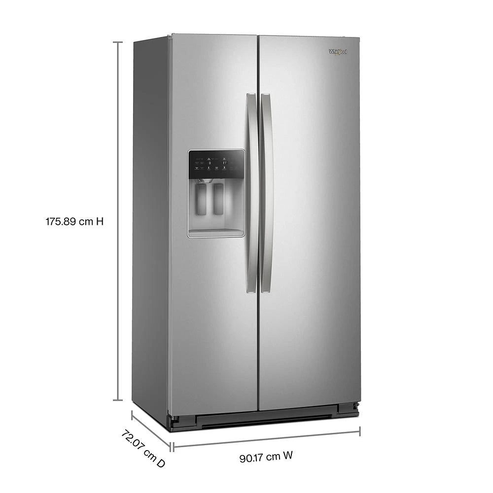 WHIRLPOOL  36-inch Counter Depth Side-by-Side Refrigerator with TruCool™ System - Fingerprint-Resistant Stainless Finish (WRSC5536RZ)