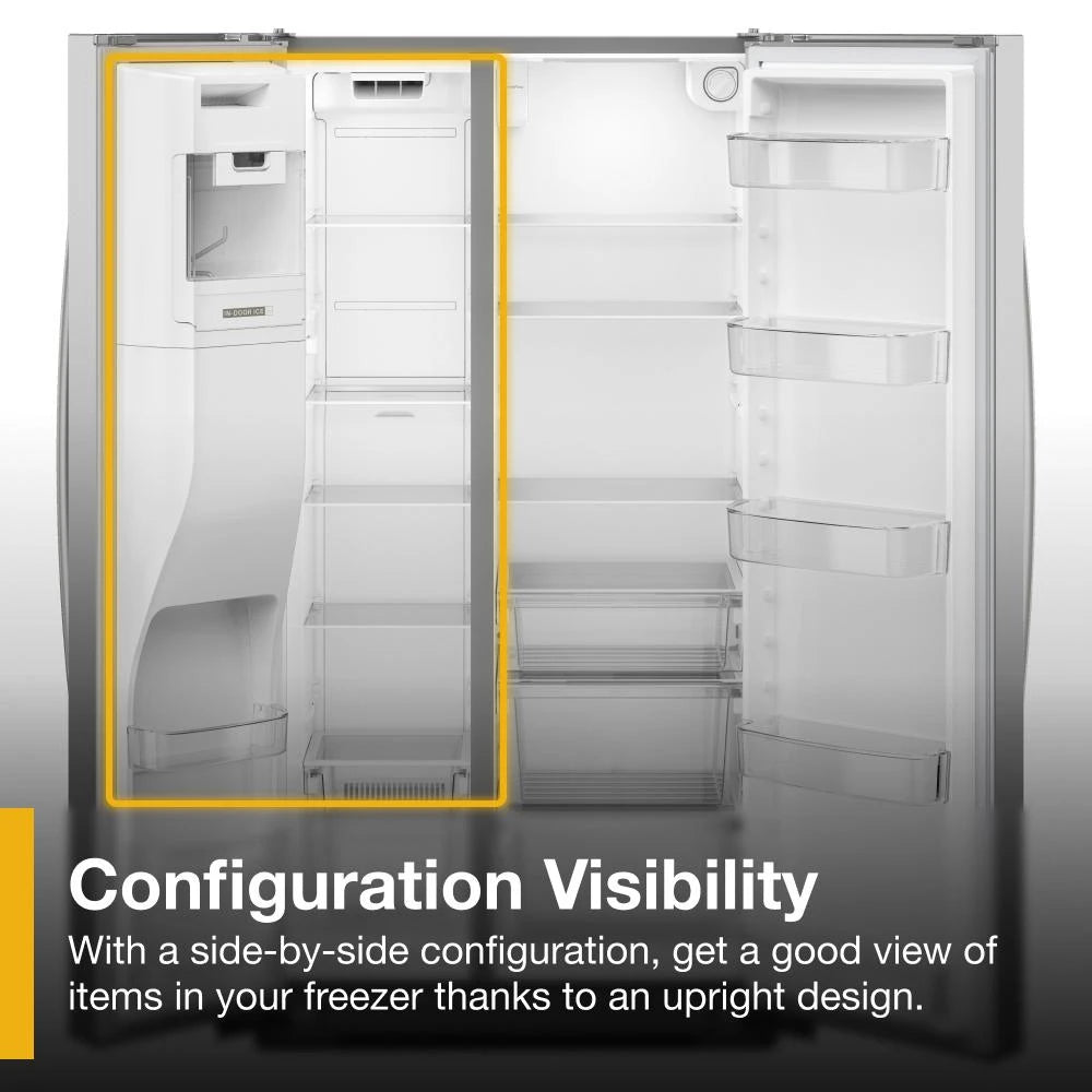 WHIRLPOOL  36-inch Counter Depth Side-by-Side Refrigerator with TruCool™ System - Fingerprint-Resistant Stainless Finish (WRSC5536RZ)