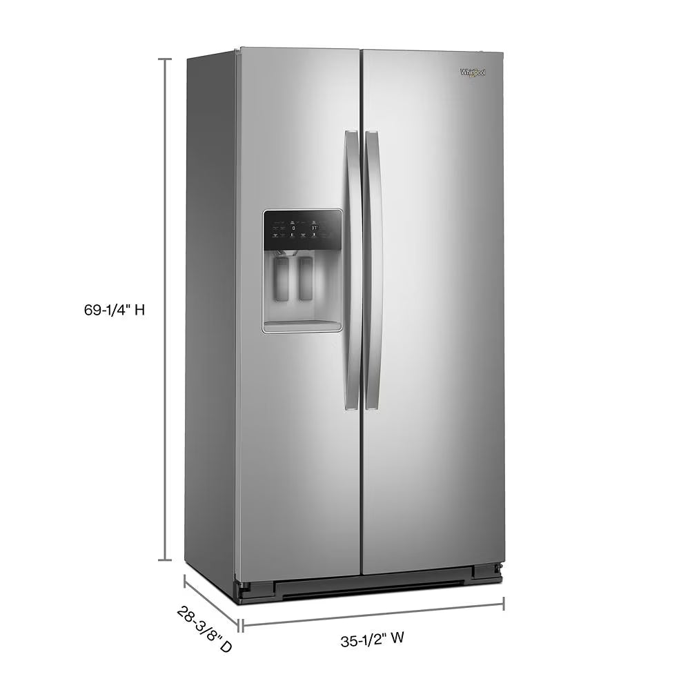 Whirlpool  36-inch Counter Depth Side-by-Side Refrigerator with TruCool™ System - Fingerprint-Resistant Stainless Finish (WRSC5536RZ)