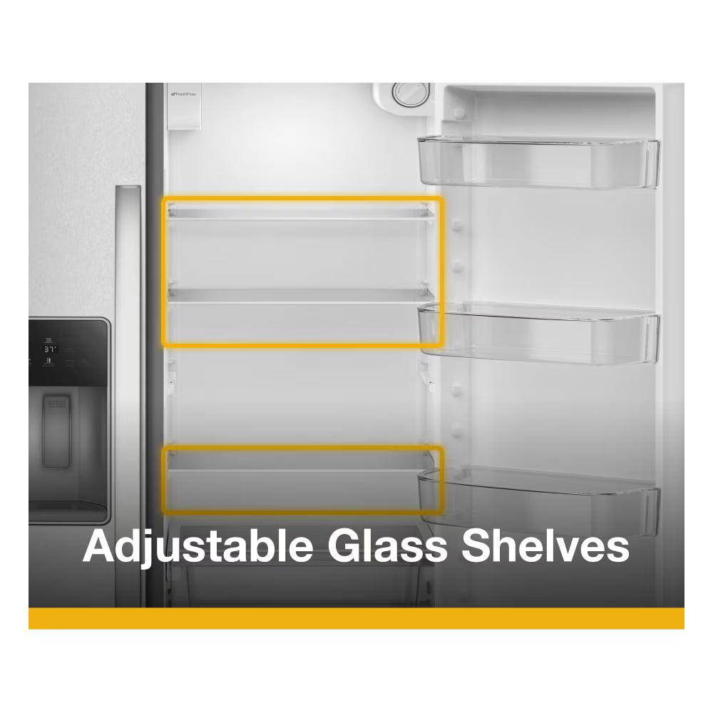 Whirlpool  36-inch Counter Depth Side-by-Side Refrigerator with TruCool™ System - Fingerprint-Resistant Stainless Finish (WRSC5536RZ)