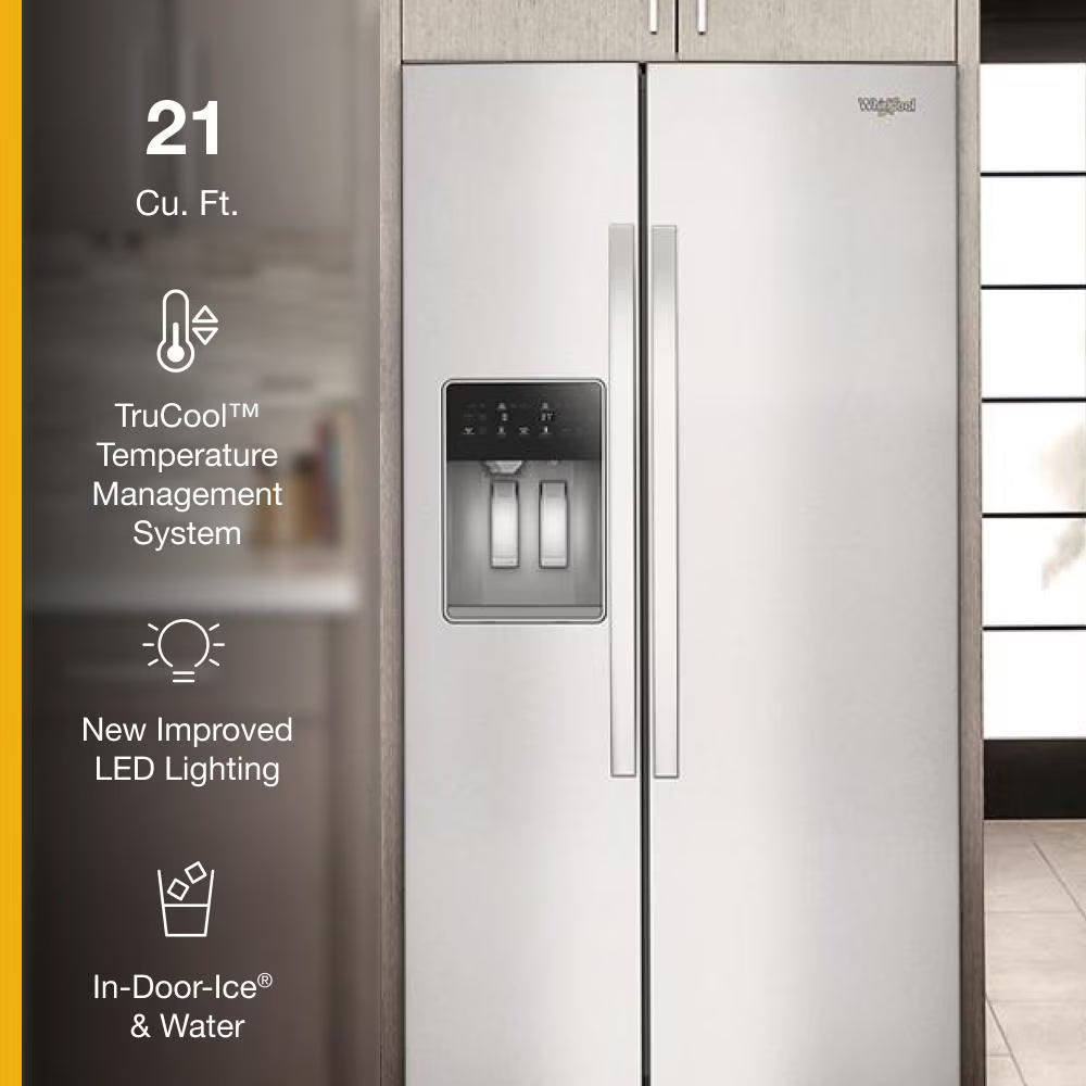 Whirlpool  36-inch Counter Depth Side-by-Side Refrigerator with TruCool™ System - Fingerprint-Resistant Stainless Finish (WRSC5536RZ)