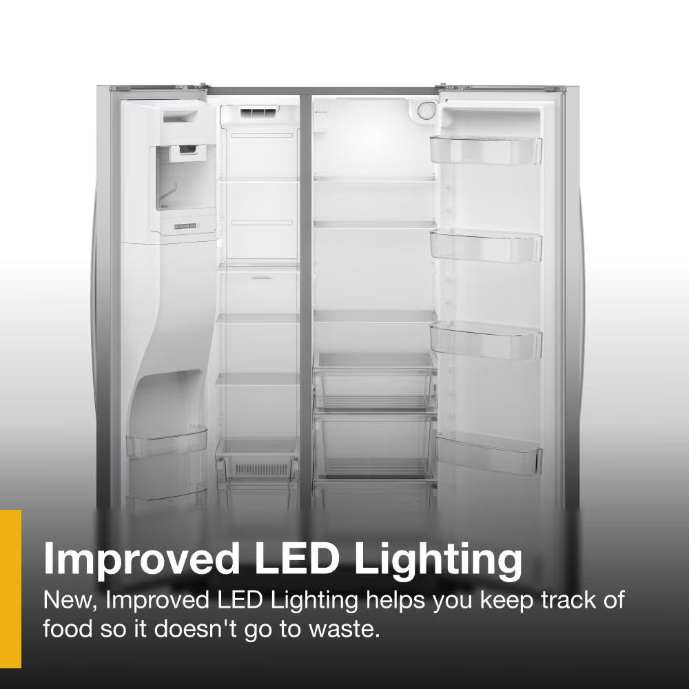 Whirlpool  36-inch Counter Depth Side-by-Side Refrigerator with TruCool™ System - Fingerprint-Resistant Stainless Finish (WRSC5536RZ)