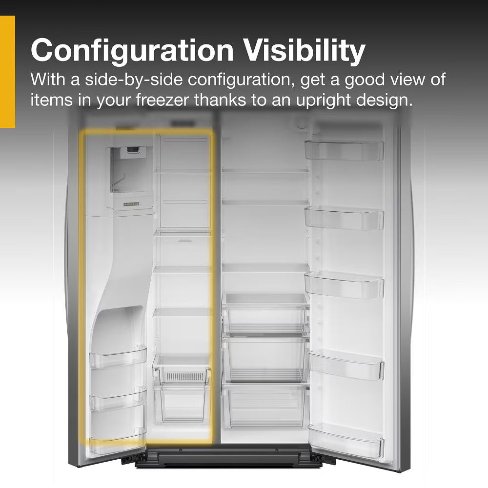 Whirlpool  36-inch Standard Depth Side-by-Side Refrigerator with TruCool™ System - Fingerprint-Resistant Stainless Finish (WRSF5536RZ)