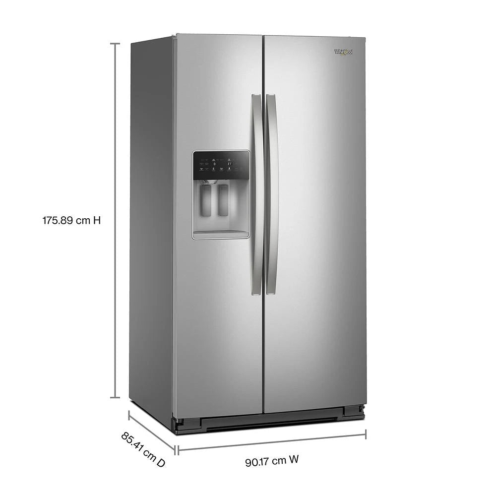 WHIRLPOOL  36-inch Standard Depth Side-by-Side Refrigerator with TruCool™ System - Fingerprint-Resistant Stainless Finish (WRSF5536RZ)