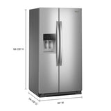 Whirlpool  36-inch Standard Depth Side-by-Side Refrigerator with TruCool™ System - Fingerprint-Resistant Stainless Finish (WRSF5536RZ)