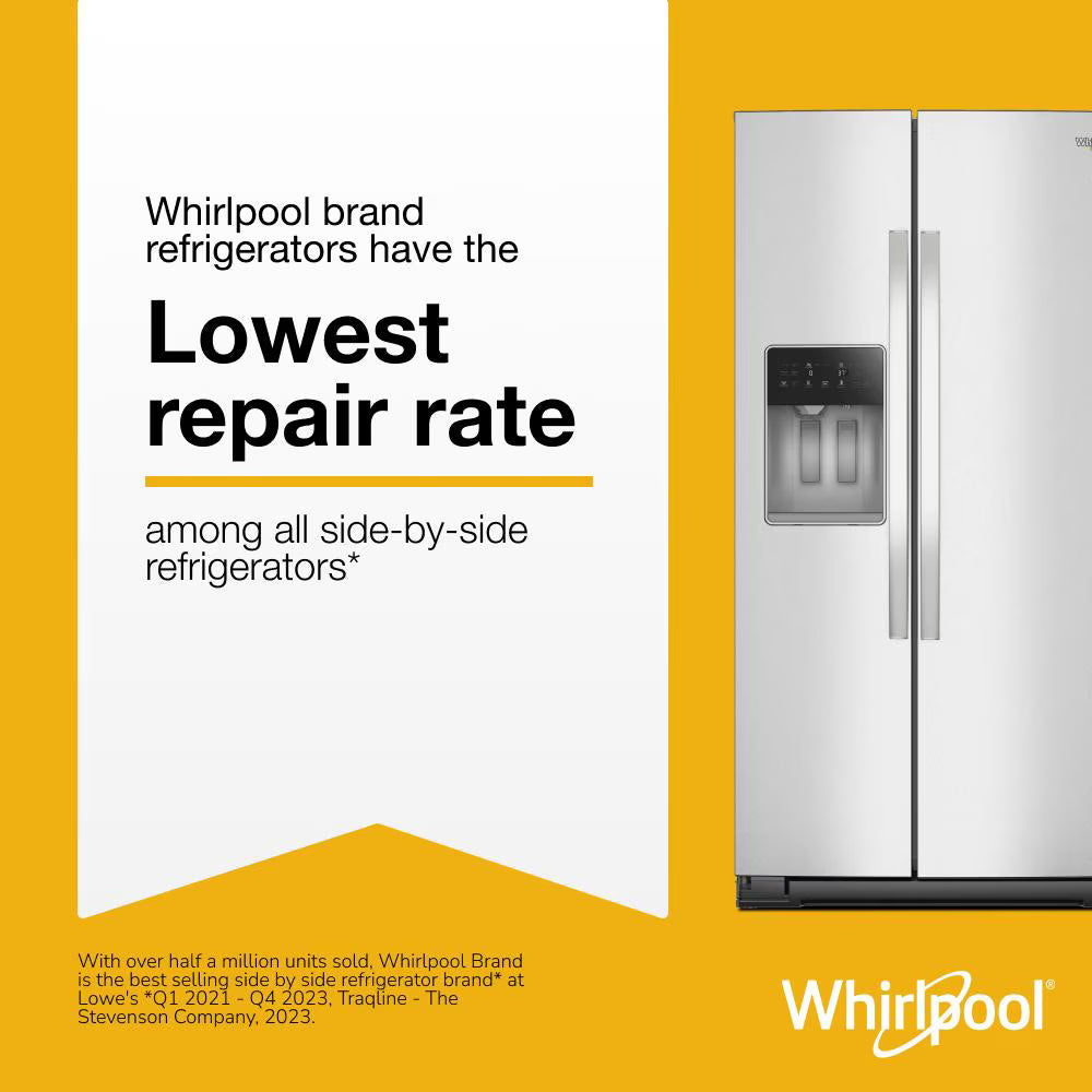 Whirlpool  36-inch Standard Depth Side-by-Side Refrigerator with TruCool™ System - Fingerprint-Resistant Stainless Finish (WRSF5536RZ)