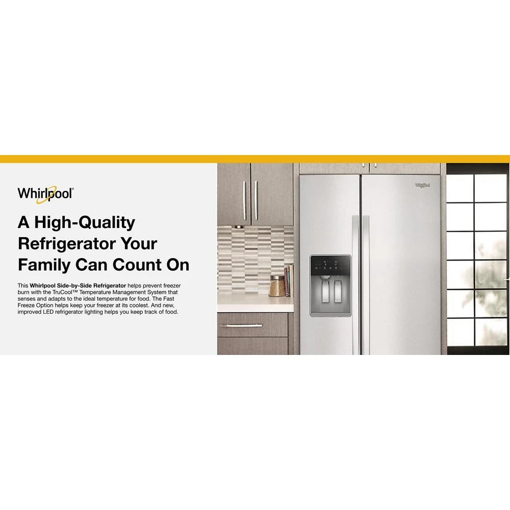 WHIRLPOOL  36-inch Standard Depth Side-by-Side Refrigerator with TruCool™ System - Fingerprint-Resistant Stainless Finish (WRSF5536RZ)