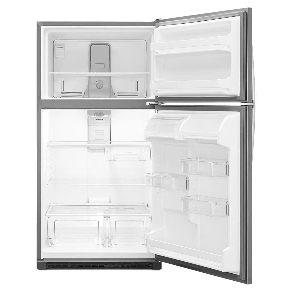 Whirlpool  33-inch Wide Top Freezer Refrigerator - 20 cu. ft. - Monochromatic Stainless Steel (WRT311FZDM)
