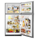 Whirlpool  33-inch Wide Top Freezer Refrigerator - 20 cu. ft. - Monochromatic Stainless Steel (WRT311FZDM)