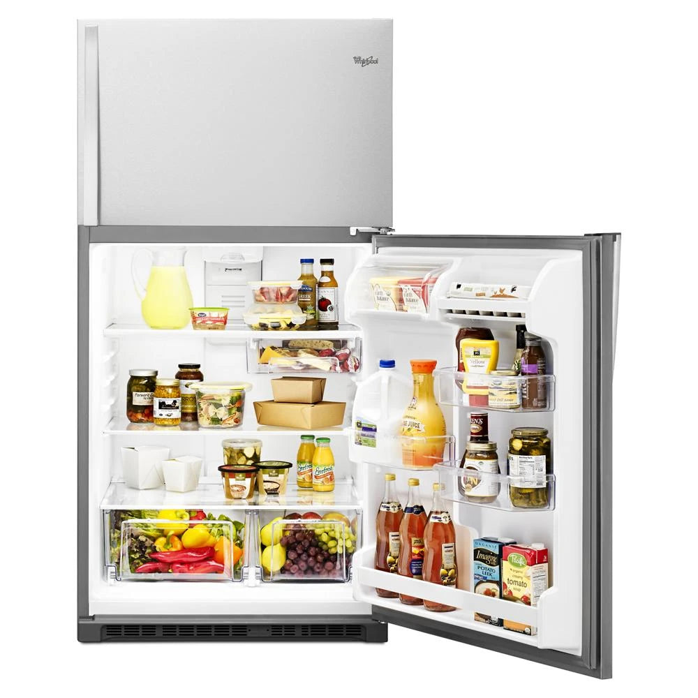 WHIRLPOOL  33-inch Wide Top Freezer Refrigerator - 20 cu. ft. - Monochromatic Stainless Steel (WRT311FZDM)