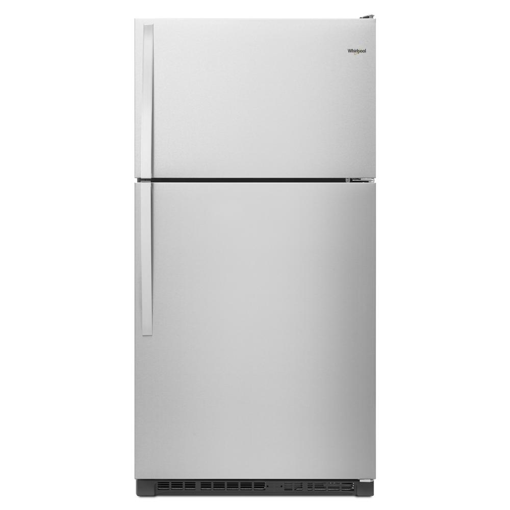 Whirlpool 33-inch Wide Top Freezer Refrigerator - 20 cu. ft. - Monochromatic Stainless Steel (WRT311FZDM)