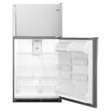 Whirlpool 33-inch Wide Top Freezer Refrigerator - 20 cu. ft. - Monochromatic Stainless Steel (WRT311FZDM)